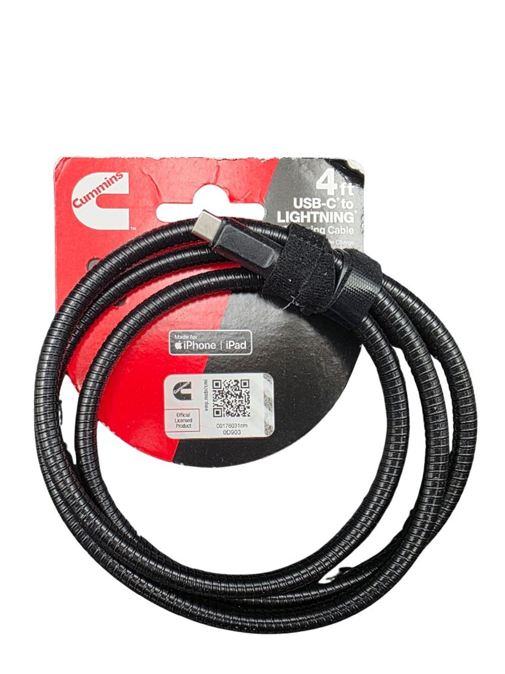 Cummins Durable Steel Usb C To Lightning Charging Cable 4Ft Metal Braided
